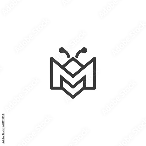 The icon is a bee mail symbol. Editable strokes. Vector illustration.