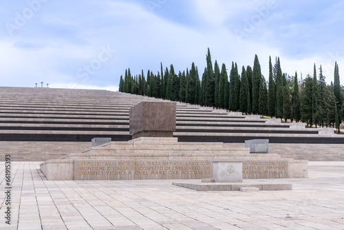 Polazzo, Italy - January 23 2023 - Sacrario Militare di Redipuglia (Place of remembrance) photo