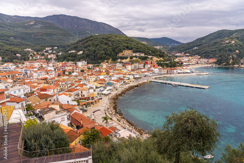 Fototapeta Naklejka Na Ścianę i Meble -  Panagia, Greece - 30 january 2023 - View over the bay of town