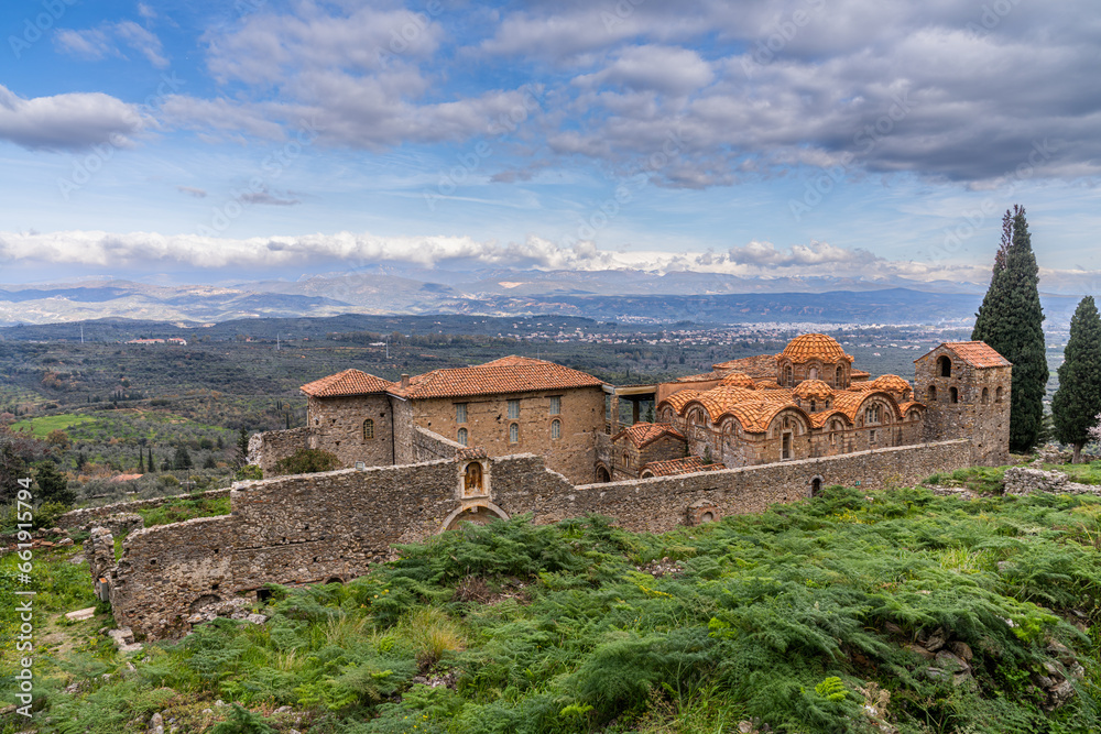 Archaeological Museum of Mystras at the old town of Mystra near the city of Sparta in Greece