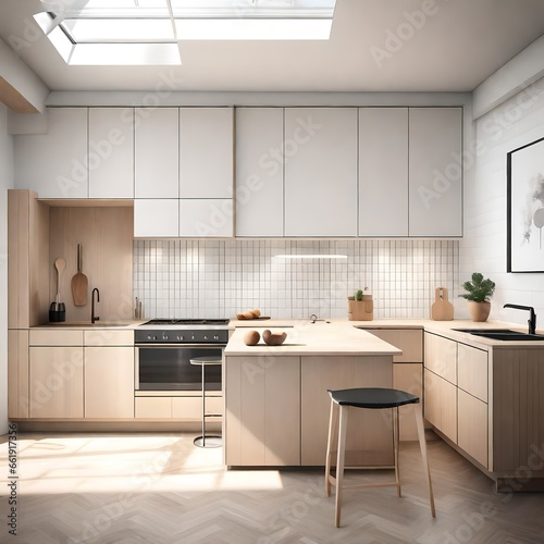 modern kitchen interior with kitchen