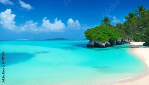 A beautiful beach with turquoise water