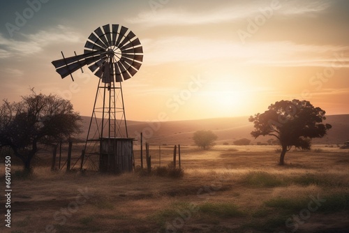 image depicting windmill. Generative AI