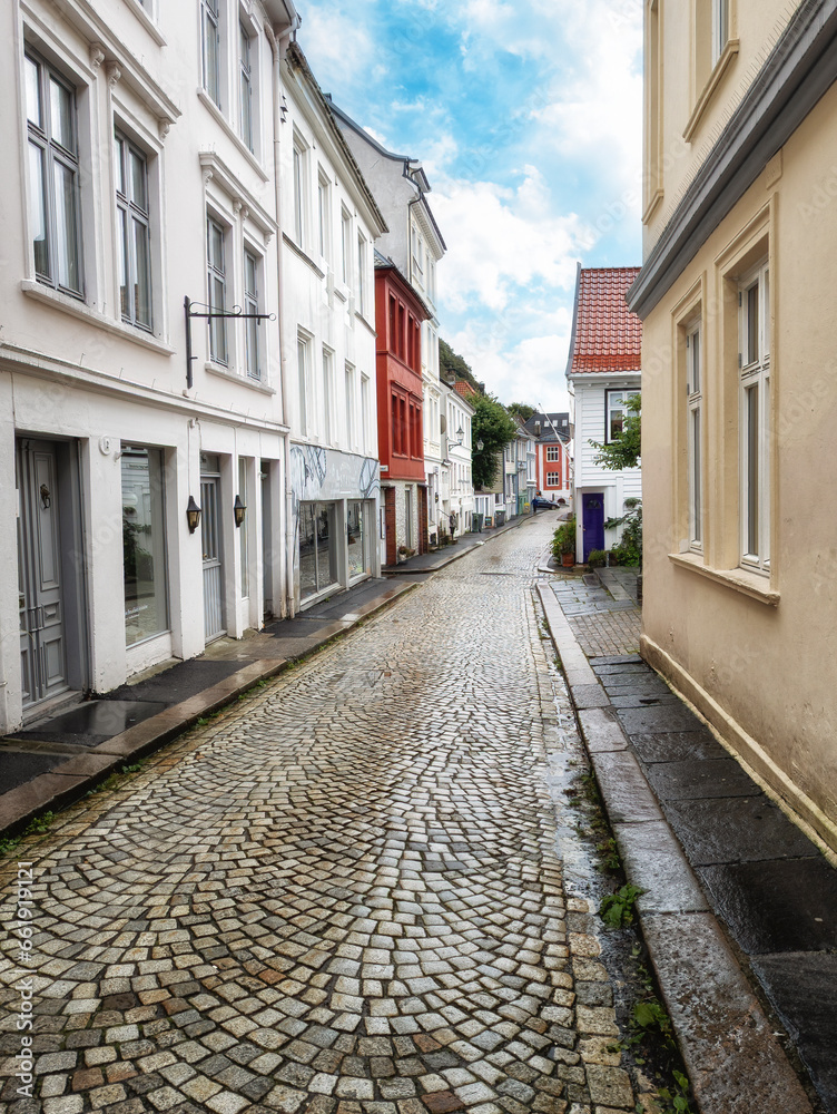 The streets of Bergen in Norway