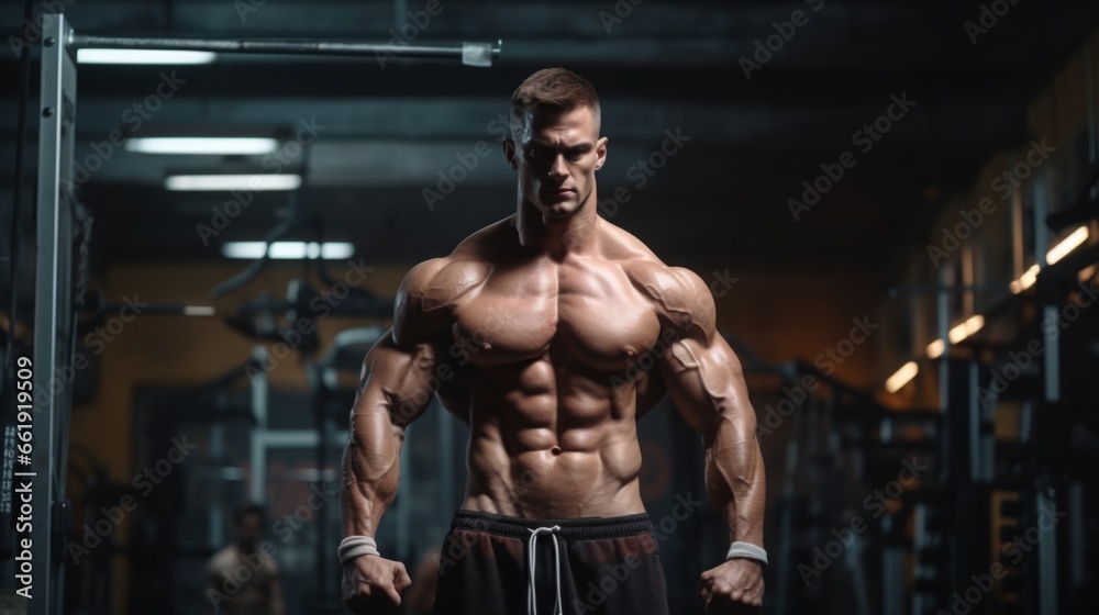 Male bodybuilder on anabolic steroids