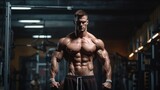 Male bodybuilder on anabolic steroids