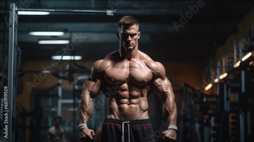 Male bodybuilder on anabolic steroids