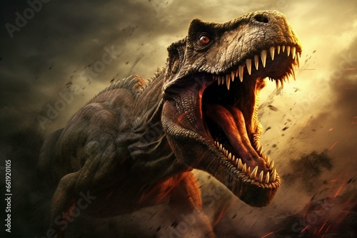 T-Rex faces extinction. Generative AI © Jago