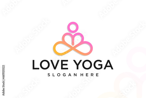 Yoga logo design stock human meditation in lotus vector