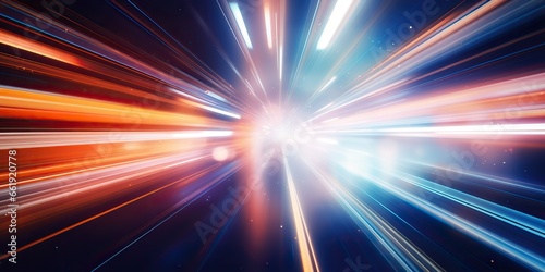 AI Generated. AI Generative. Abstract rays lines tmagic speed futuristic speed concept decorative background. Bright color template