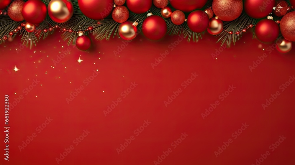 Christmas composition, gifts or present, red decorative, pine branches, cherry, gold stars, gristers on white background. xmas, celebrate new year, top view. holiday, birthday, valentine card, poster