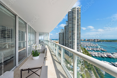 Balcony views from a condo in South Beach Miami Florida