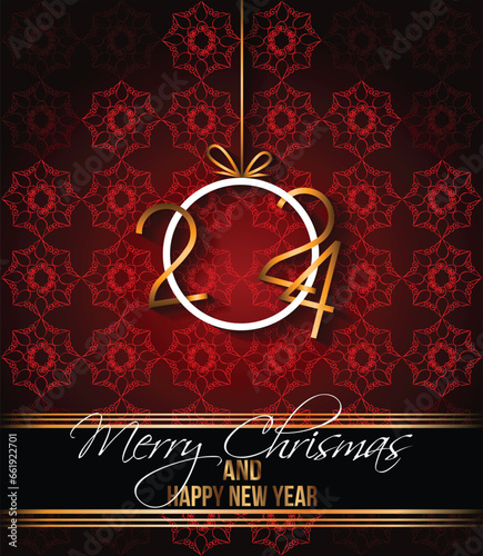 2024 Happy New Year and merry christmas background for your seasonal invitations, festive posters, greetings cards.