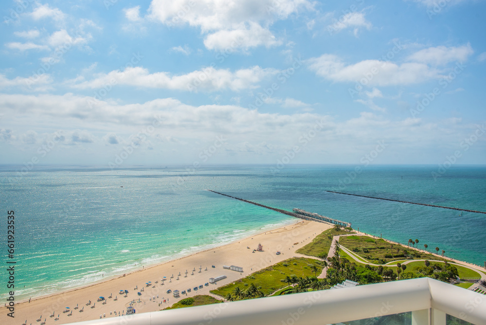 Balcony views from a condo in South Beach Miami Florida