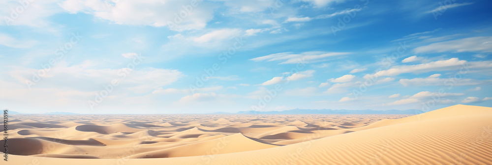 Abstract Desert with blue sky desert background desert with sky background Desert dunes background desert landscape background desert landscape wallpaper desert banner - obrazy, fototapety, plakaty 