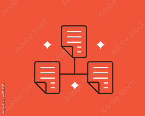 Geometric documents  illustration in flat style design. Vector illustration. 