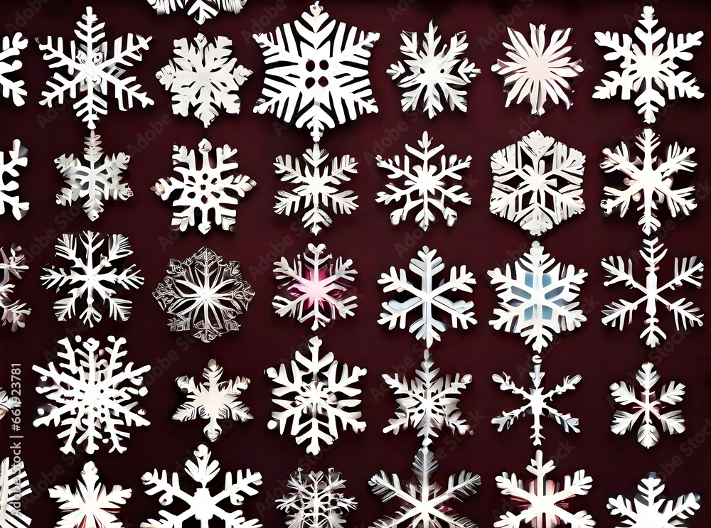 Snowflakes on painted background papercut Kodachrome colors. Snowflakes on painted background papercut Kodachrome colors.