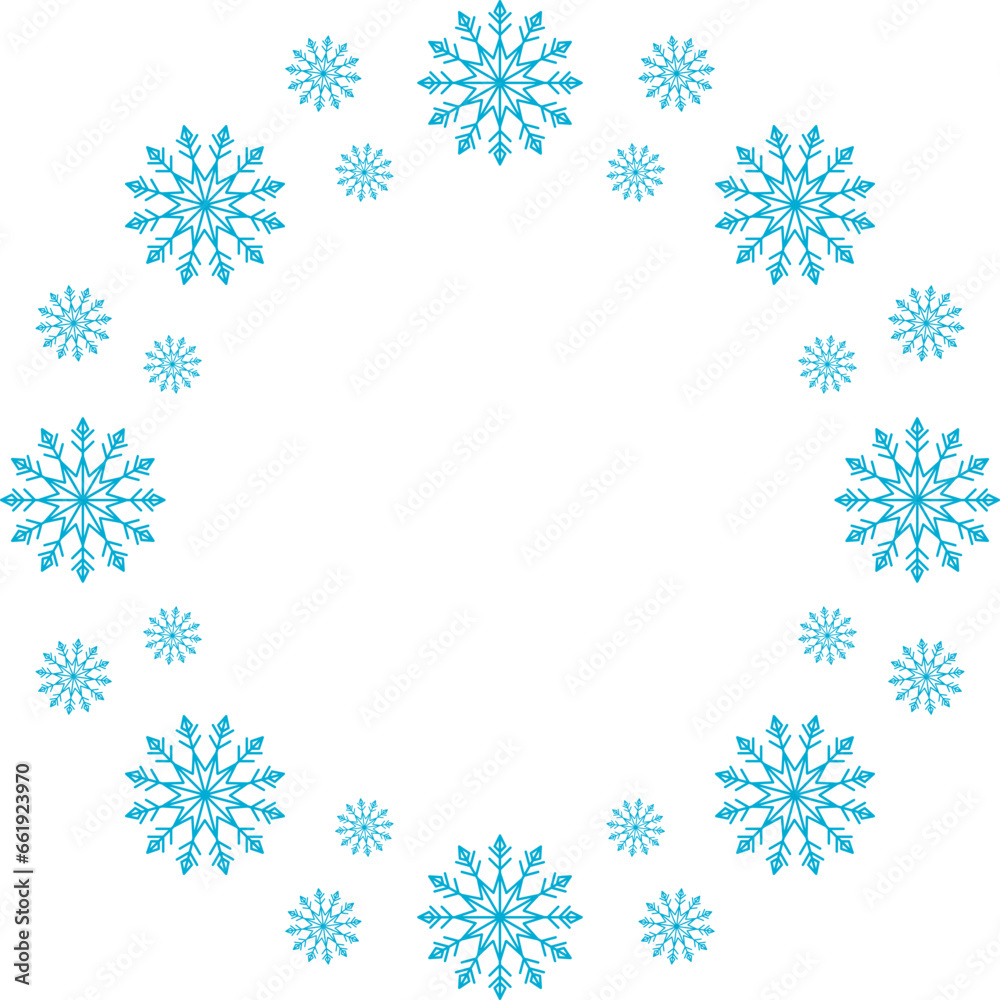 Winter Snowflake Circle Frame