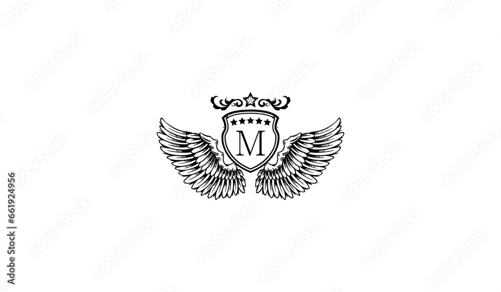 Obraz premium Luxury Eagle wings Logo M
