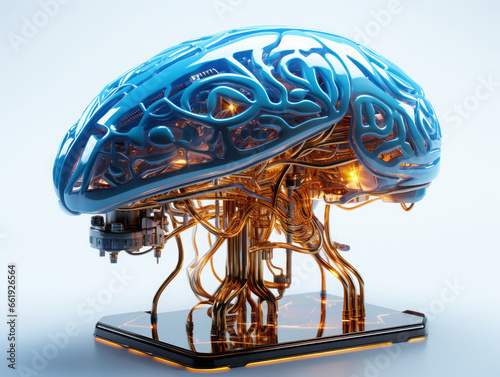 Artificial intelligence, in the form of the human brain. Concept. 