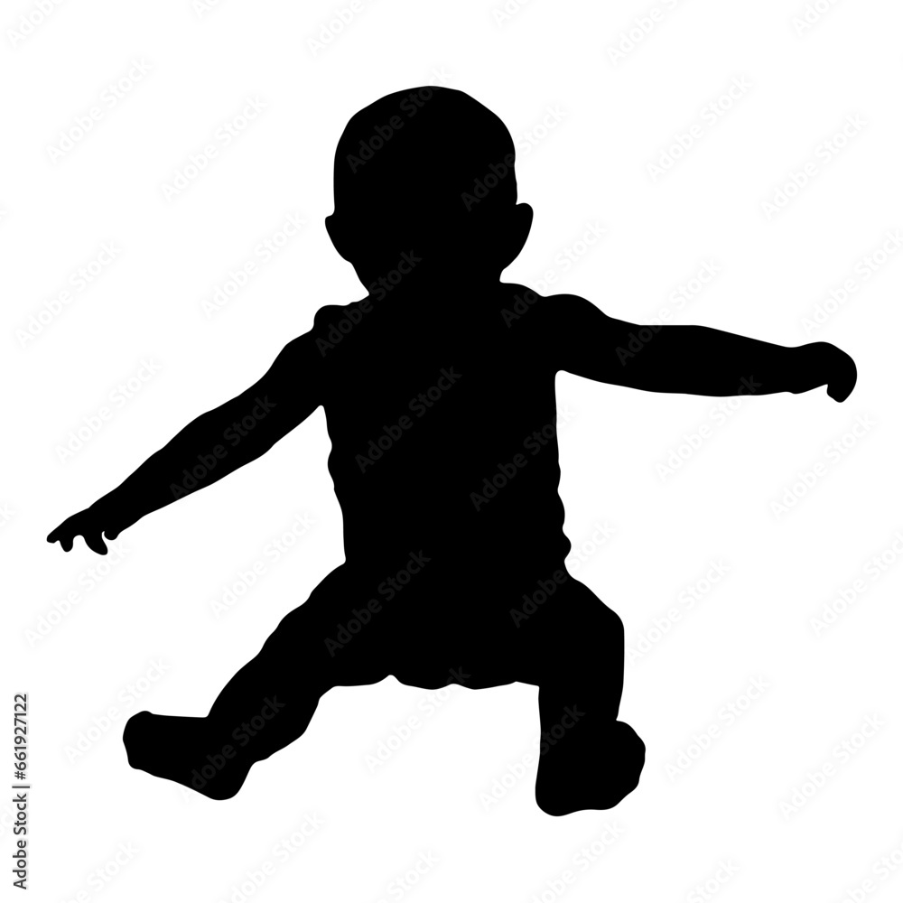 Illustration silhouette of a baby