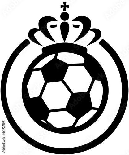 Emblema equipo deportivo con corona en fondo transparente