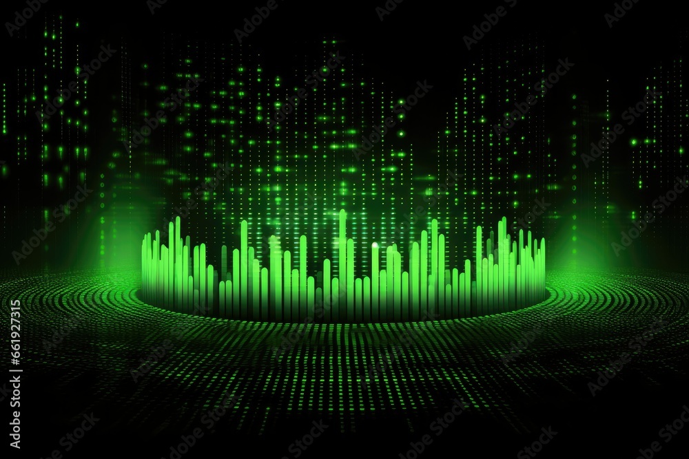 Fototapeta premium Information pulse, data dance, binary code ripples