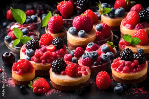 cake with berries