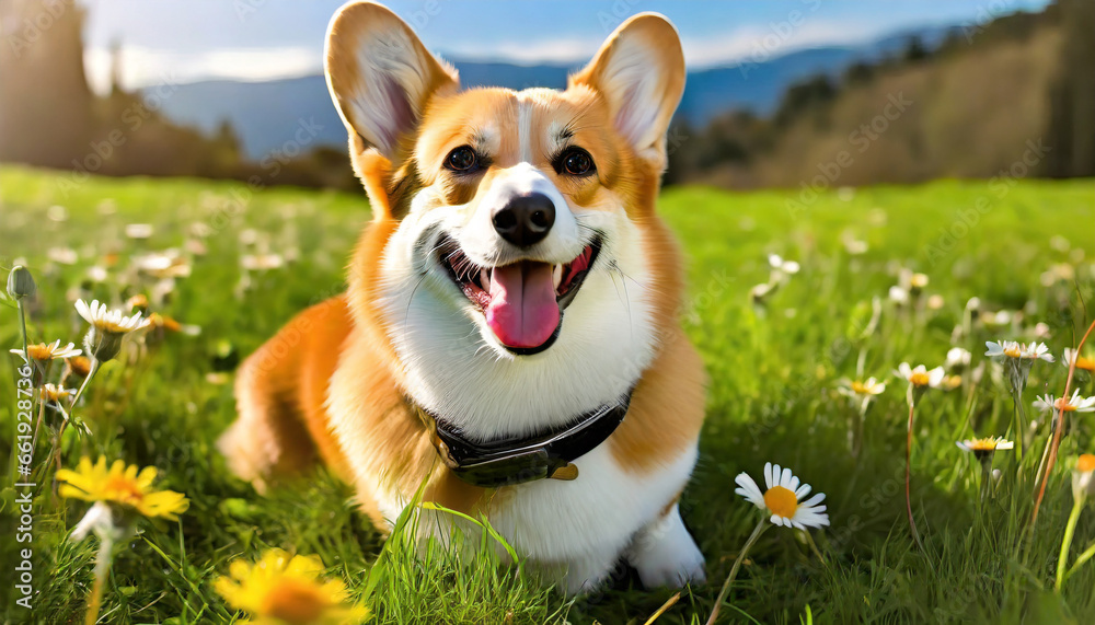 corgi happy , photography concept