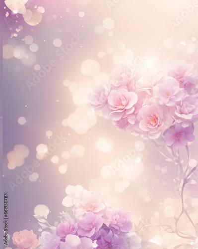 Background with flowers in soft colors . AI