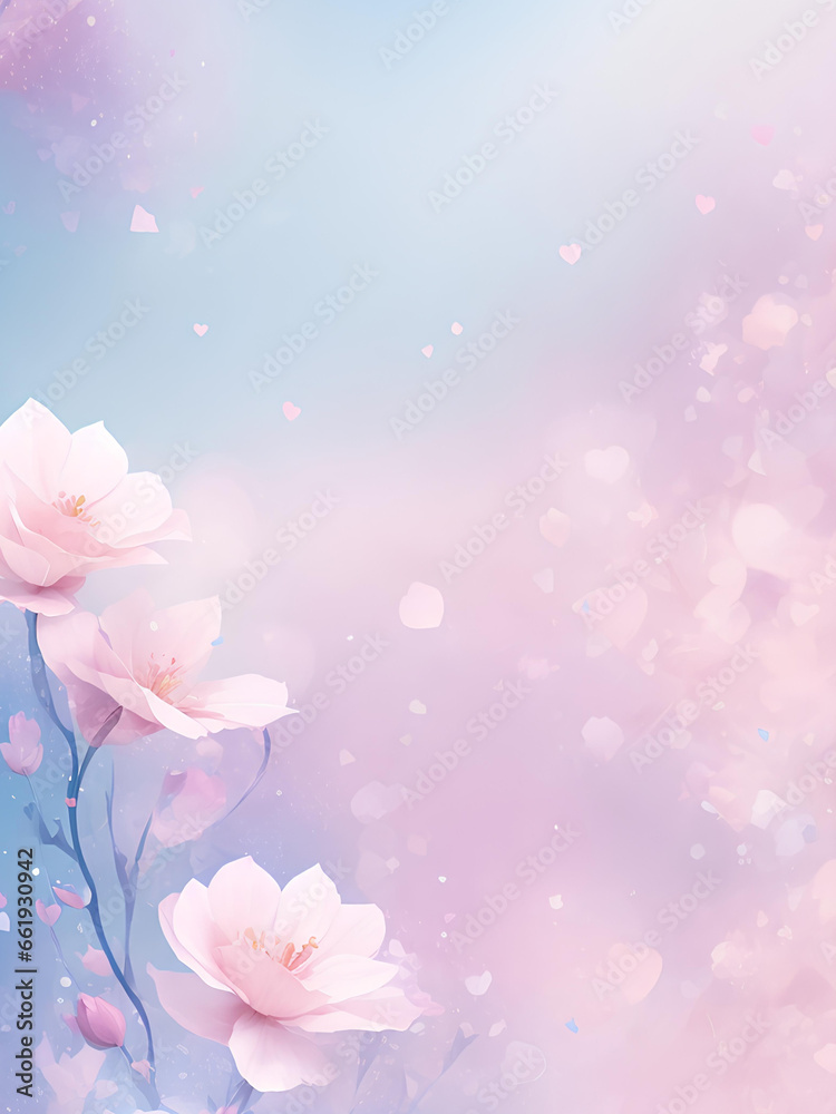 Background with flowers in soft colors . AI Background with flowers in soft colors . AI