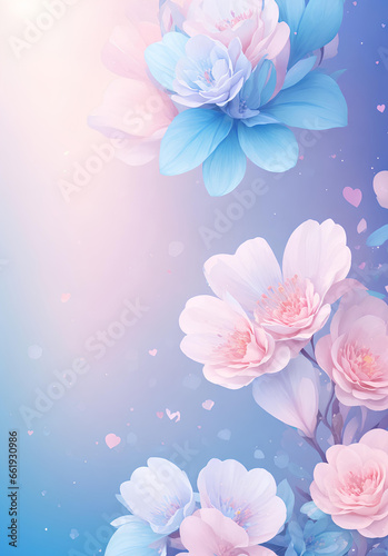 Background with flowers in soft colors . AI