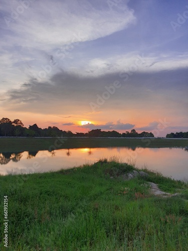 The sun is about to set in Thailand.
