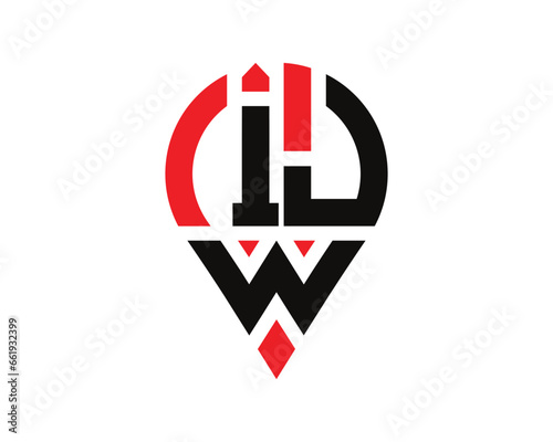 Free Download IJW letter location shape logo design. IJW letter location logo simple design. - GFXLoad