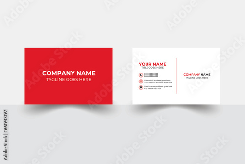 Simple and Clean Red and White Business Card Template A clean and professional business card design template, visiting card double sided business card  red business card inspiration.

