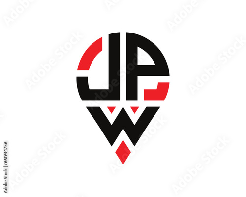 Free Download JPW letter location shape logo design. JPW letter location logo simple design. - GFXLoad