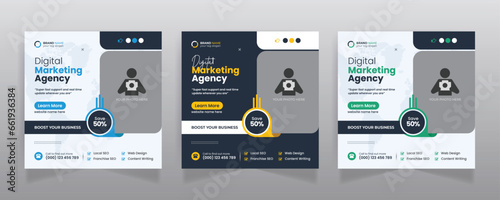 Digital marketing agency business promotion social media post template