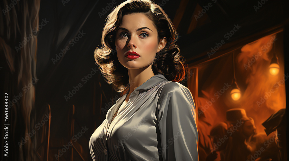 Classic Film Noir Scene An Evocative Pencil Drawing Reminiscent Of