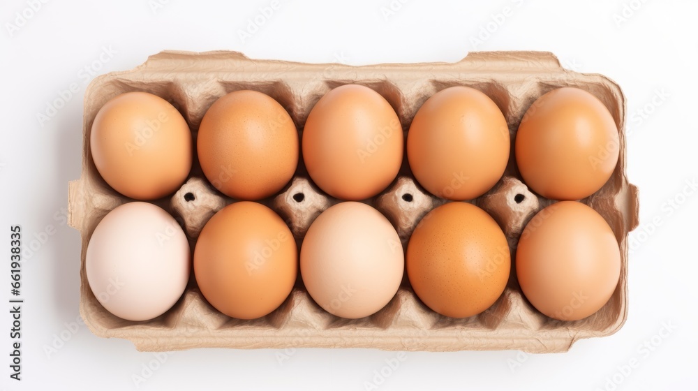 a dozen eggs on a white background, top view a dozen eggs on a white background, top view