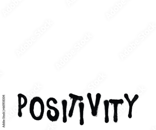 Isolated vector art of the word positivity. transparent Print design for t shirts and merchandise.