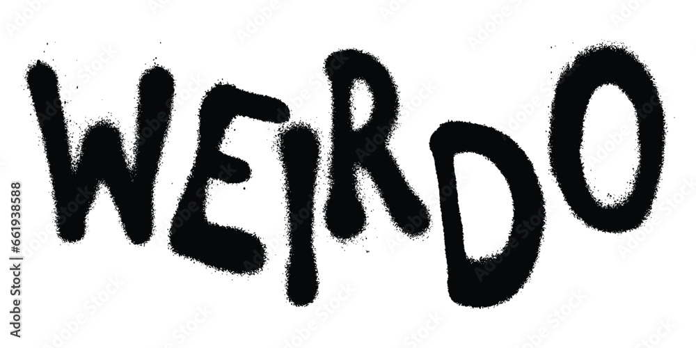 Isolated vector art of the word weirdo. transparent Print design for t shirts and merchandise. - obrazy, fototapety, plakaty 