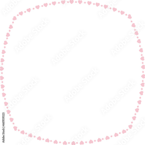 Heart Frame cute pink pastel decoration love pattern classic romantic horizontal vintage frames flower floral border art Elements design border decoration element decor © Pannaruj