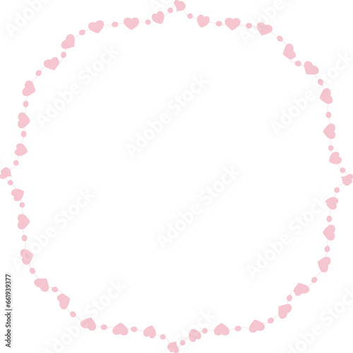 Heart Frame cute pink pastel decoration love pattern classic romantic horizontal vintage frames flower floral border art Elements design border decoration element decor © Pannaruj