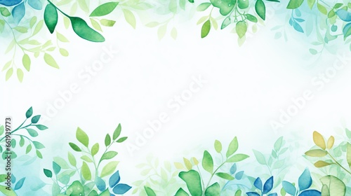 Floral leaves drawn with summer branches isolated white background. AI generated image © prastiwi