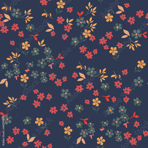 seamless, spaced out, floral pattern, flowers in bunches, clusters