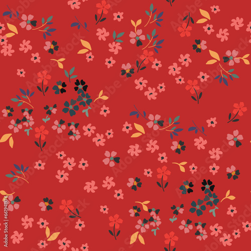 seamless, spaced out, floral pattern, flowers in bunches, clusters