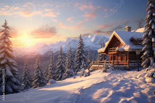 Snowy Mountain Cabin © Ева Поликарпова