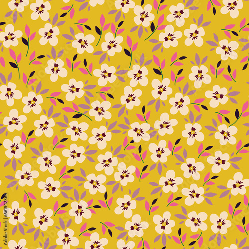 Cute,ditsy seamless, print, floral pattern, conversational, pattern, colorful doodle flowers, hand drawn florals textile, fabric, clothing, tshirt, wallpaper, packaging, sweatshirt, kids, girls, women
