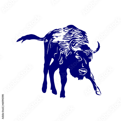 line sketch of a bull for elements of making logos and symbols as well as elements of advertisements and brochures