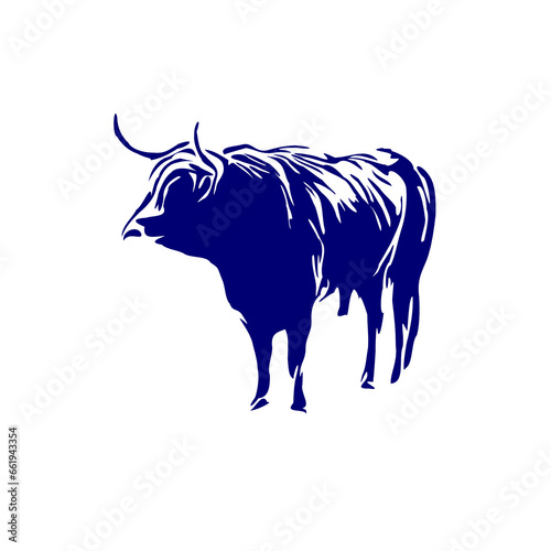 line sketch of a bull for elements of making logos and symbols as well as elements of advertisements and brochures